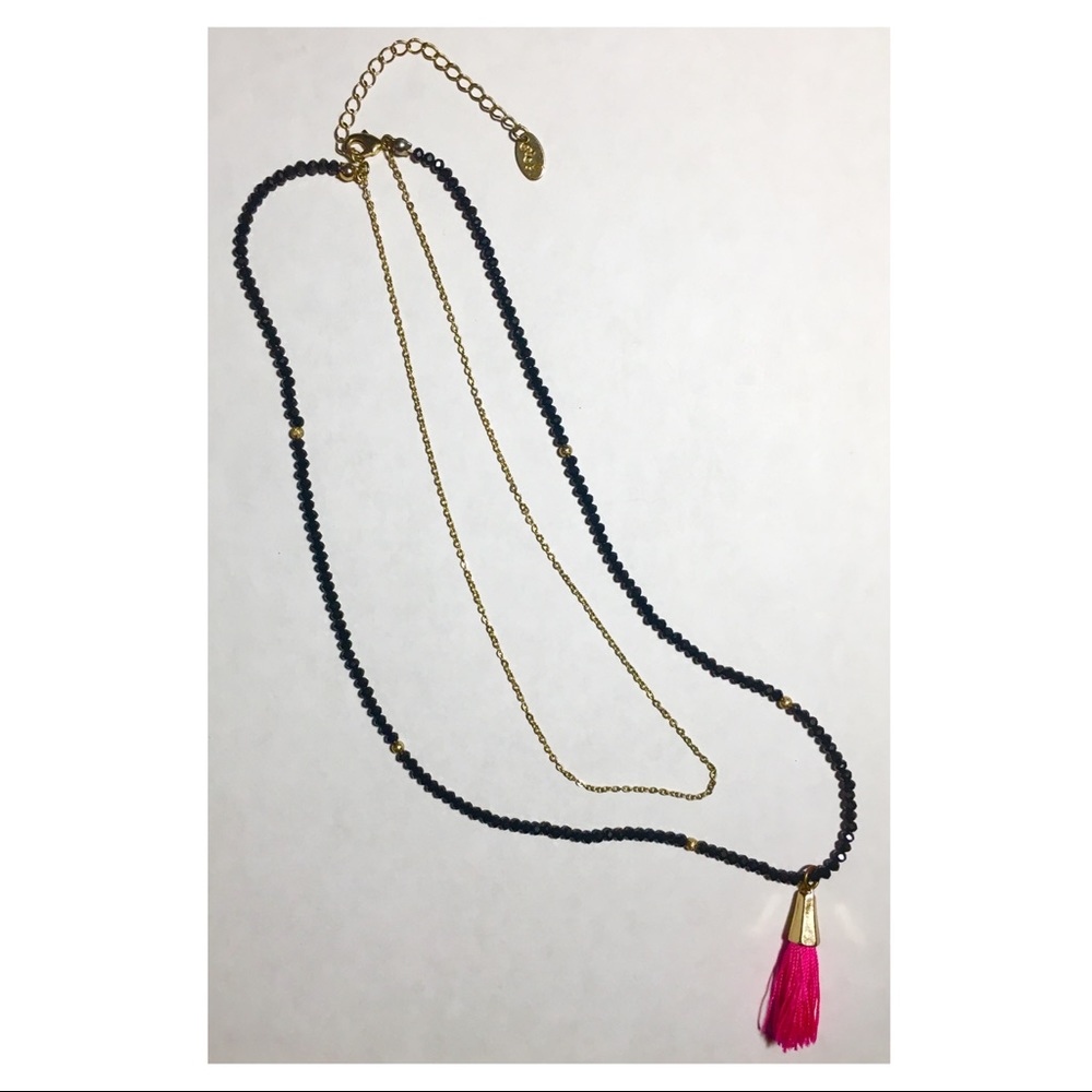 Double Layer Necklace with Tassle